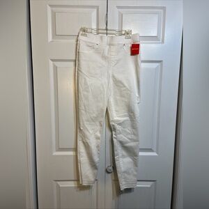 NWT SPANX Distressed M Skinny Jeans Jeggings Size M Medium White 20229R
